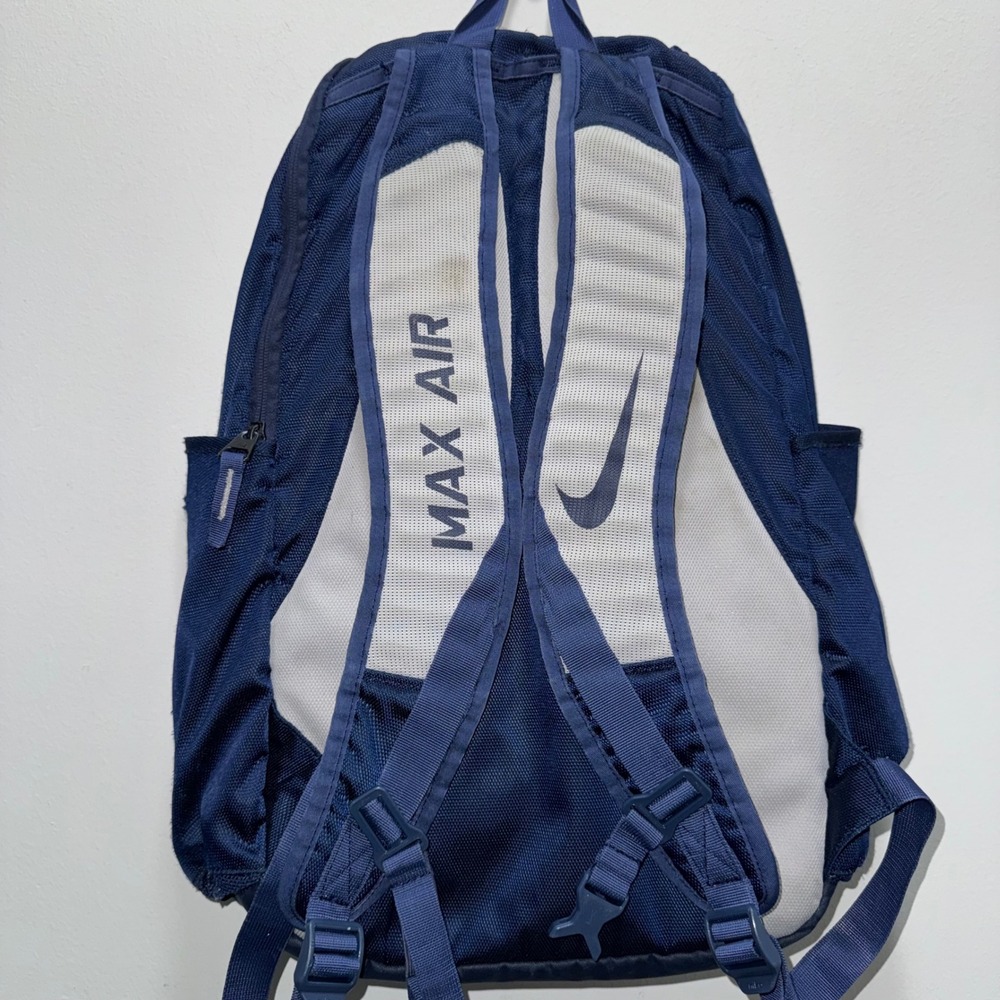 Nike Vapor Power Max Air Backpack Navy Blue Mesh Athletic Gym School Bag - Picture 2 of 11